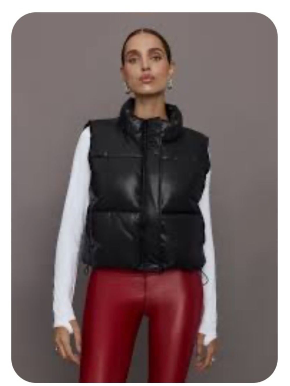 Ci Sono Black Quilted Puffer Zipper Vest with High Collar size Medium EUC